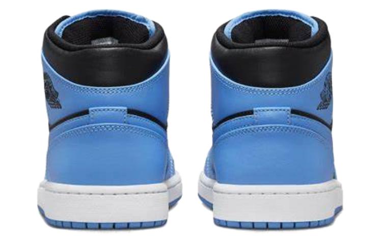 Кроссовки Jordan Air Jordan 1 Mid University Blue (черно-синие) — фото 5