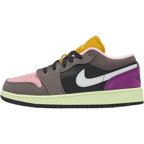 Jordan Air Jordan 1 Low top Skateboard Shoes Brown Pink Unisex