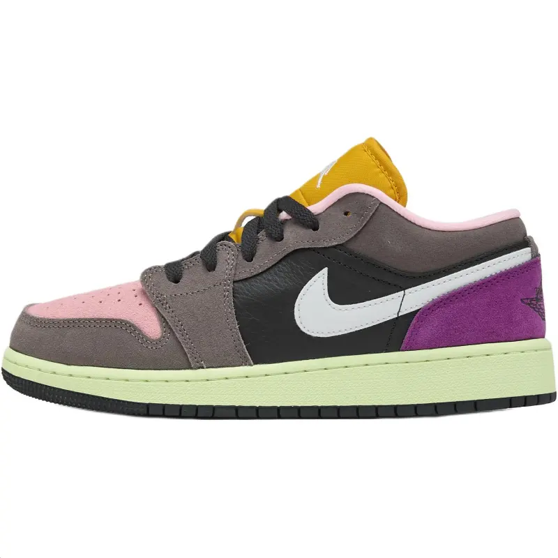 Jordan Air Jordan 1 Low top Skateboard Shoes Brown Pink Unisex