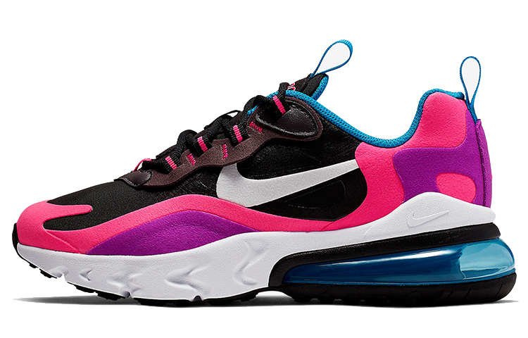 Nike Air Max 270 leather React retro shock-absorbing wear-resistant low-top children's running shoes purple pink
