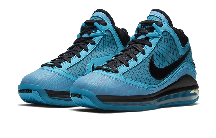 Высокие кроссовки Nike NikeLebron 7 PU GS (синий / черный) — Синий / чёрный — фото 3
