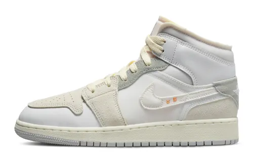 Jordan 1 Mid SE Craft Inside Out White Grey GS
