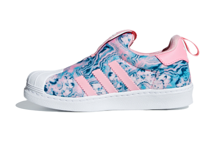 Детские кеды adidas originals SUPERSTAR 360 C (розово-сине-белые)