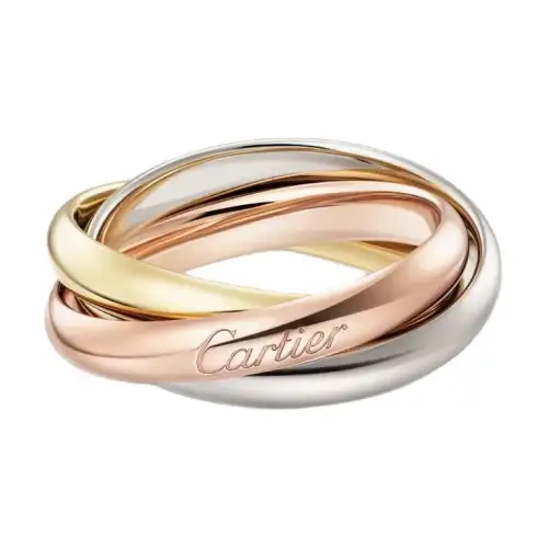 CARTIER Trinity Series 18K Gold Rings Unisex Multicolor
