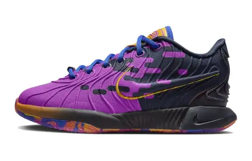 Nike Lebron 21 Welcome to Camp Comfortable GS Low Top Basketball Shoes Purple Blue Children's Style