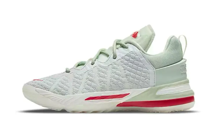 Nike Lebron 18 NRG Slip Resistant Cushioning Abrasion Resistant Low top Children's Basketball Shoes Light Green Kids'