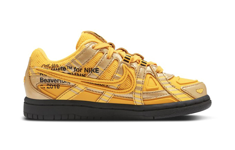 Детские кеды OFF-WHITE x Nike Rubber Dunk University Gold (черно-золотые) — Чёрныйзолотой — фото 3