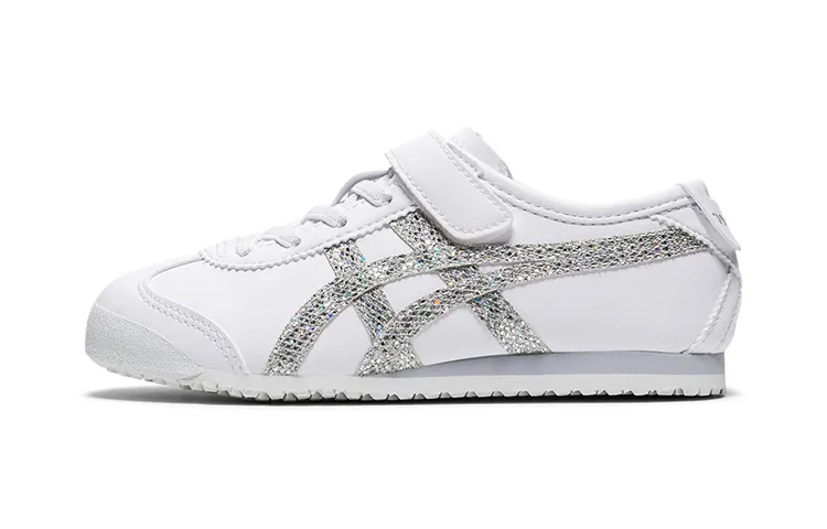 Onitsuka Tiger CANDY GLITTERMEXICO 66 Low top Kids' Running Shoes White Silver Children Aged 3 7 Years Old