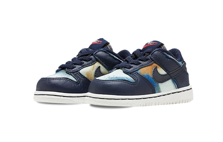 Детские кеды Nike Dunk (черно-синие) — фото 4