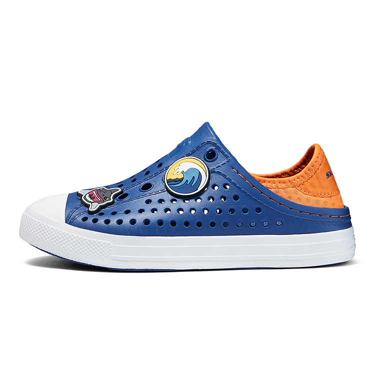 Детские сабо Skechers Foamies (сине-оранжевые)
