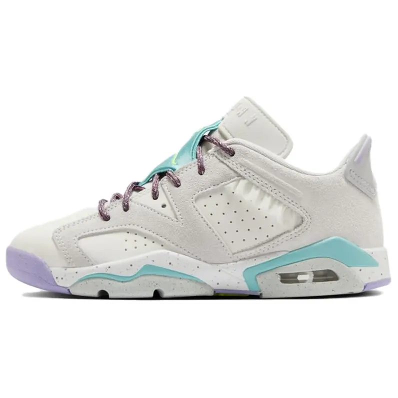 Jordan Air Jordan 6 Retro Low Synthetic Leather Abrasion Resistant Low top Vintage Basketball Shoes Gray GS
