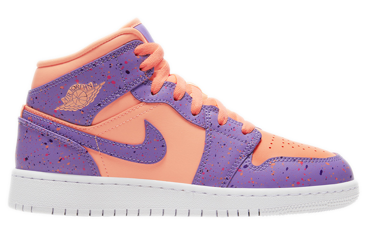 Кроссовки Jordan Air Jordan 1 Mid Atomic Pulse GS (розово-фиолетовые) — фото 4