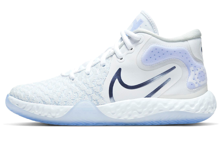 Nike KD Trey 5 VII fabric, trendy and versatile, wrapping GS mid-top basketball shoes, light blue and white, same style for men and women