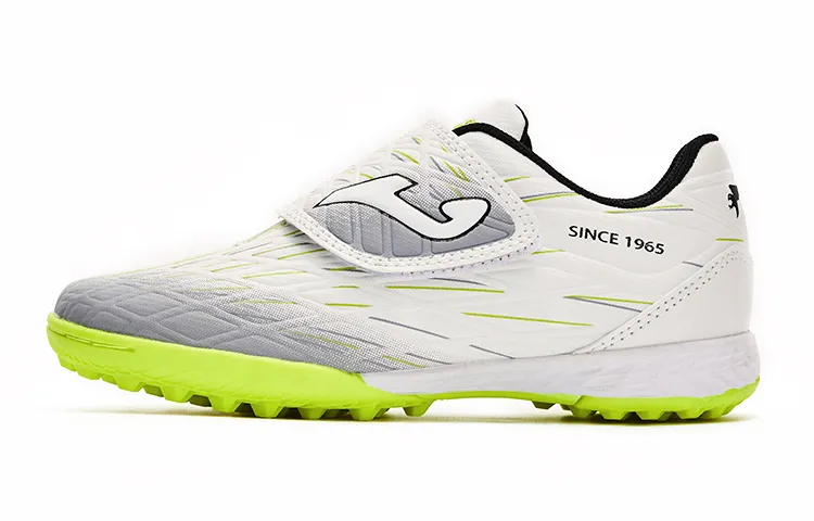 Joma Slip Resistant And Abrasion Resistant Coverage Low top Kids' Soccer Shoes White Green Kids'