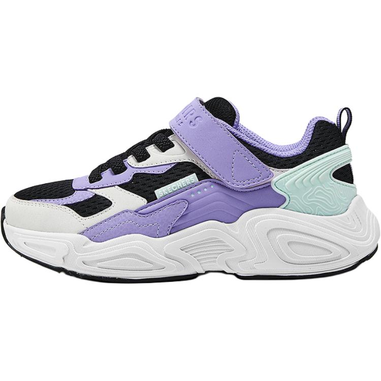Детские кроссовки Skechers Skechers kids Air-Cooled MEMORY FOAM (черно-бело-фиолетовые)