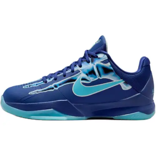 Nike Zoom Kobe 5 Comfortable GS Low Top Basketball Shoes Blue Unisex