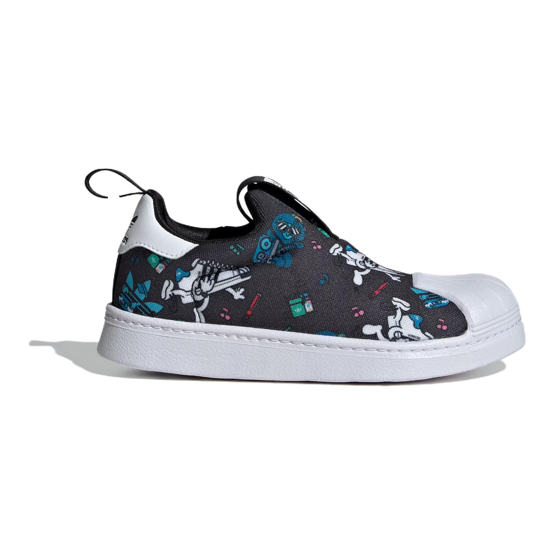 Детские кроссовки adidas originals SUPERSTAR 360 (черно-бело-синие) — Чёрный / белый / синий — фото 4