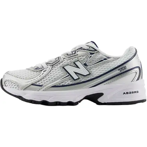 New Balance NB 740 BUNGEE LACE Comfortable and stylish shock-absorbing low-top navy blue/white running shoes for children and middle-aged children