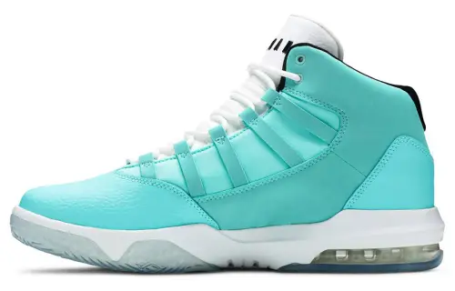 Jordan Max Aura 1 Synthetic Leather Slip Resistant Cushioning Abrasion Resistant Mid top Vintage Basketball Shoes Blue