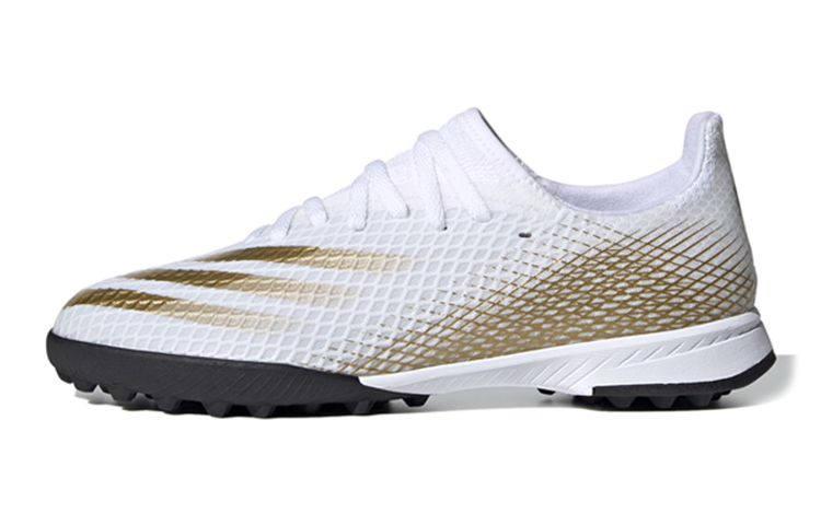 Детские бутсы adidas X GHOSTED.3 Tf (бело-черно-коричневые)