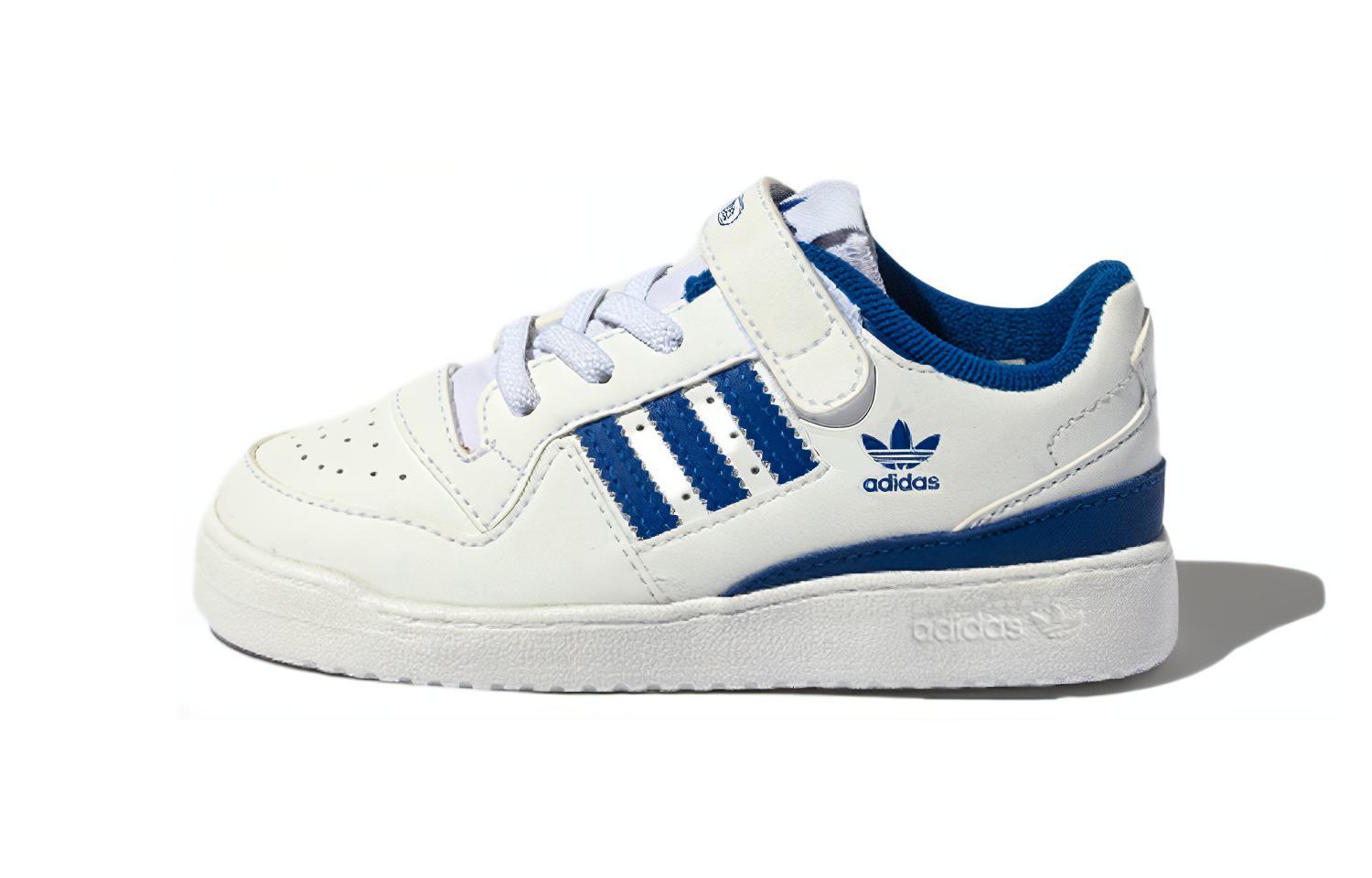 Детские кеды adidas originals FORUM Low I (бело-синие)