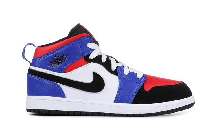Кроссовки Jordan Air Jordan 1 Mid "top 3" (синий / красный / черный) — Синий / красный / чёрный — фото 3