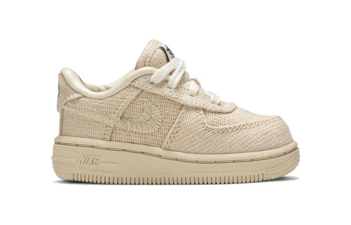 Детские кеды Stussy x Nike Air Force 1 (молочный) — фото 4