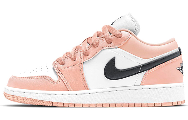 Jordan Air Jordan 1 \"Light Arctic Pink\" Leather Synthetic Leather Suede Trendy Versatile Wear-Resistant Low-top Children's Basketball Shoes Arctic Pink