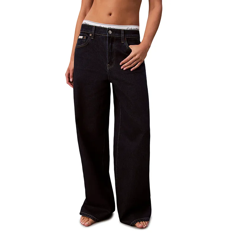 Calvin Klein Jeans Women's N8D Denim Dark Blue Moderate Wide Leg Pants