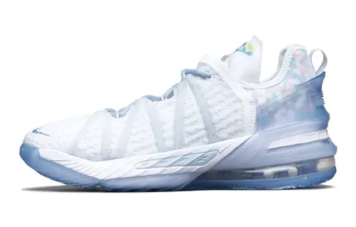 Nike Lebron 18 Blue Tint Ice Cream Practical Sports Comfortable Wear Resistant Low Top Basketball Shoes Ice Blue