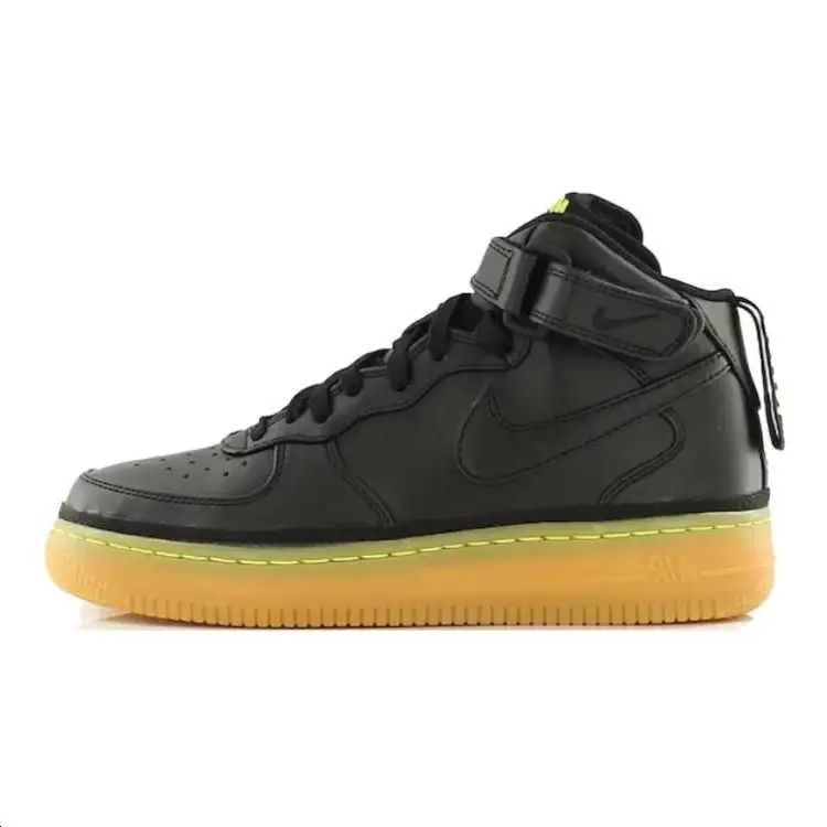 Nike Air Force 1 Mid Black Gum Volt GS
