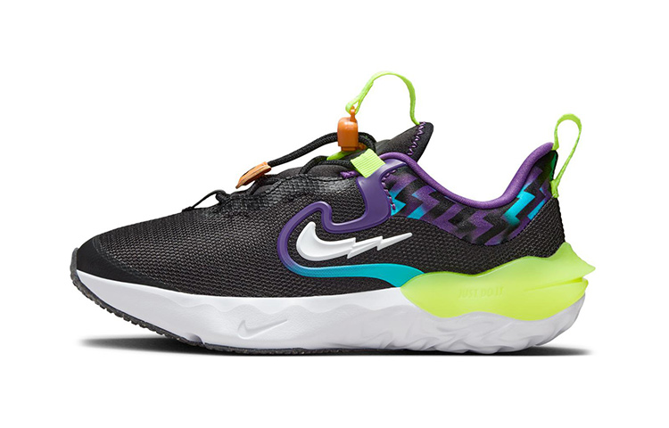 Кроссовки Nike Run Flow (черно-бело-желтые)