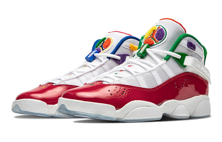 Высокие кроссовки Jordan Air Jordan 6 Rings GS (бело-красные) — Белыйкрасный — фото 5