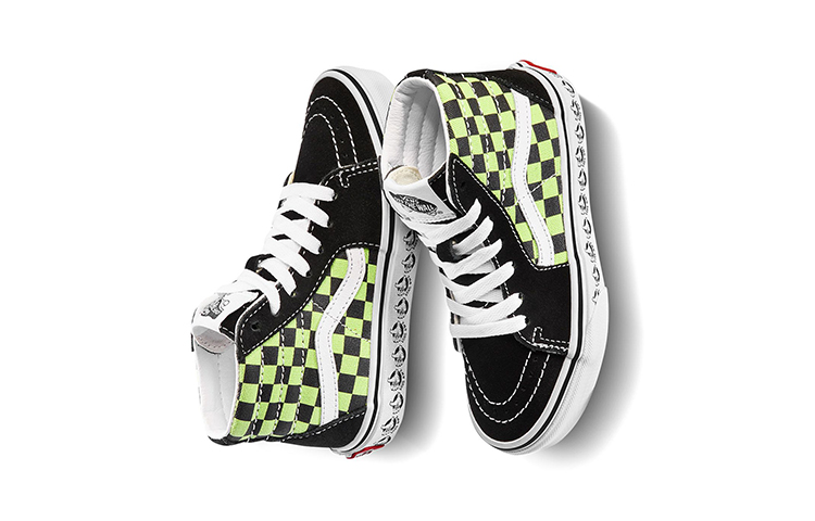 Детские кеды Vans SK8 (черный / зеленый / белый) — Чёрный / зелёный / белый — фото 6