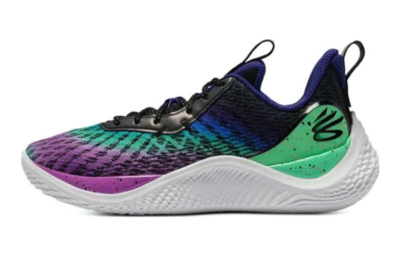 Under Armour CURRY 10 Northern Lights Comfortable Sports Anti-slip Wear-Resistant Support Low-top Children's Basketball Shoes