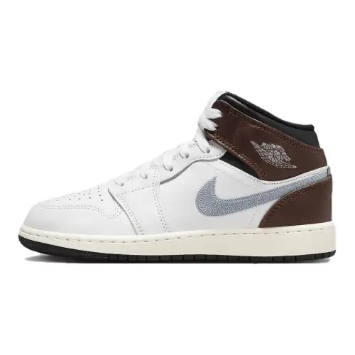 Jordan 1 Mid SE White Brown Blue Grey GS