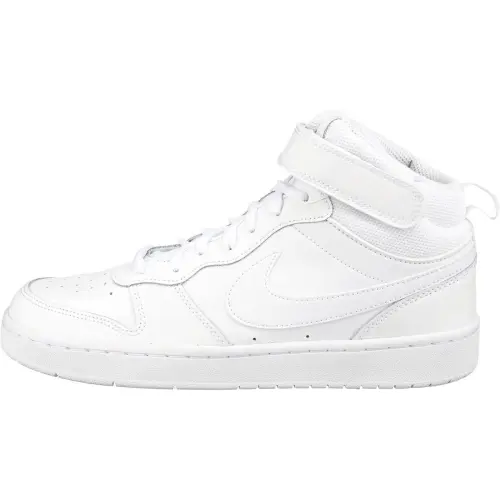 Nike Court Borough Mid 2 Velcro casual sports GS wear-resistant mid-top sneakers pearl white same style for men and women