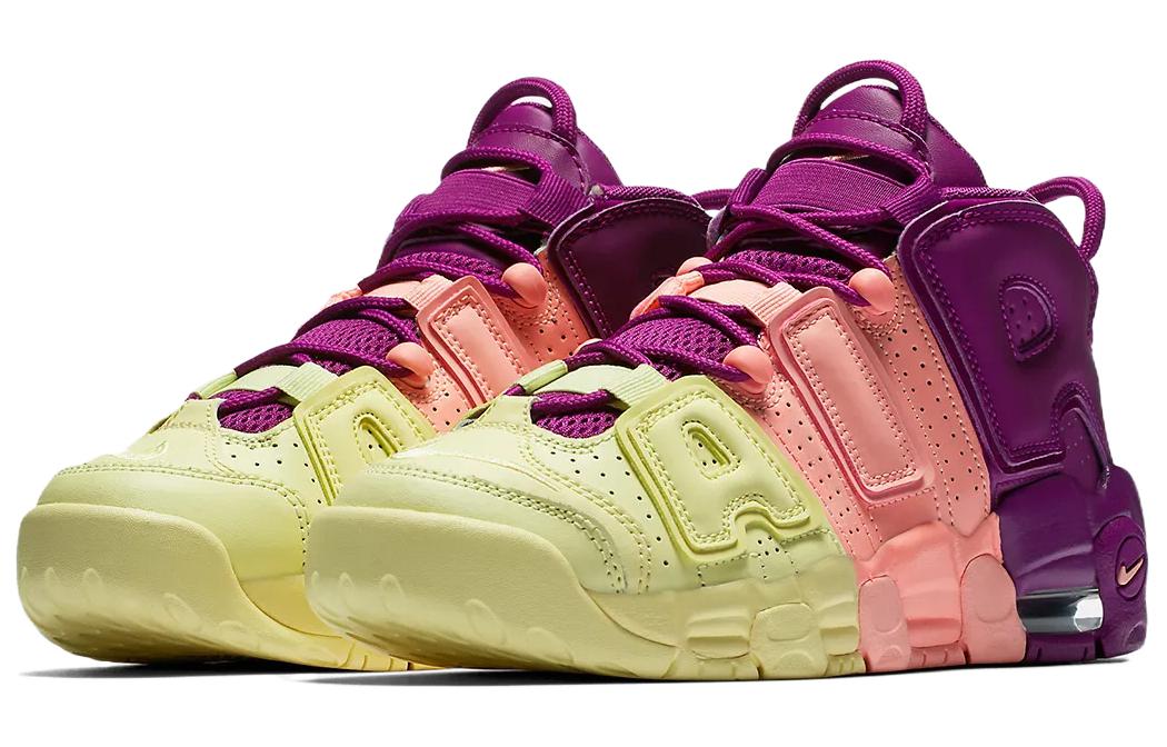 Кроссовки Nike Air More Uptempo GS (фиолетовые) — 淡黄/紫/粉 — фото 5