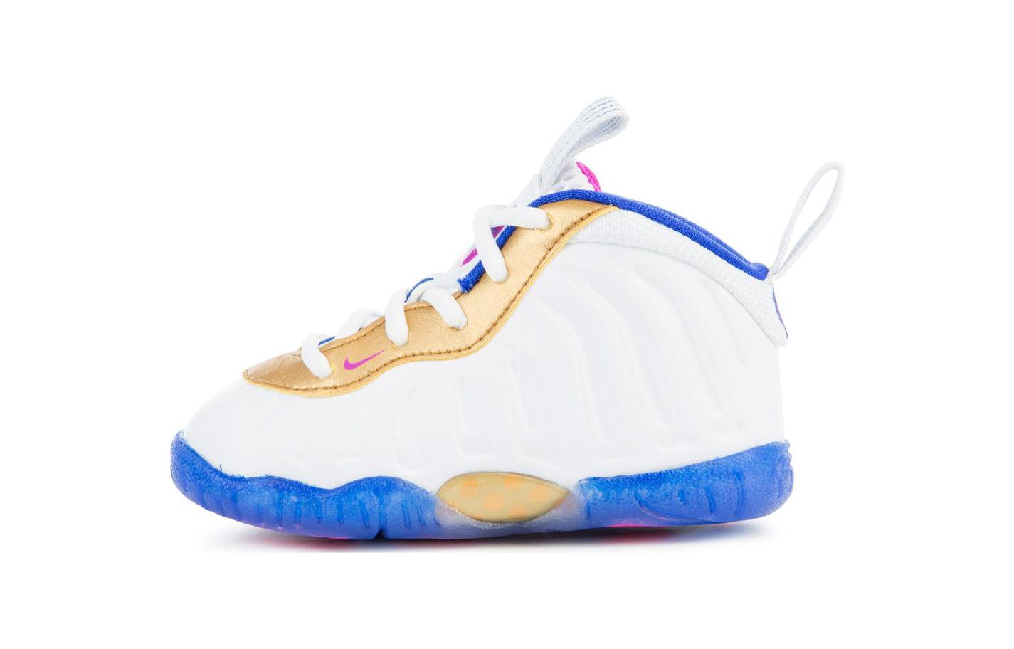 Кроссовки Nike Little Posite One (бело-синие)