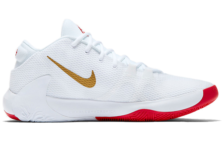 Кроссовки Nike NikeFreak 1 Zoom Roses (белый / красный / золотой) — фото 2