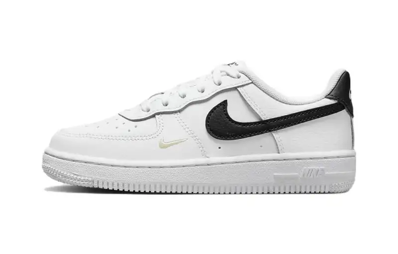 Nike Air Force 1 SE 40th casual non-slip wear-resistant low-cut sneakers black and white children's style