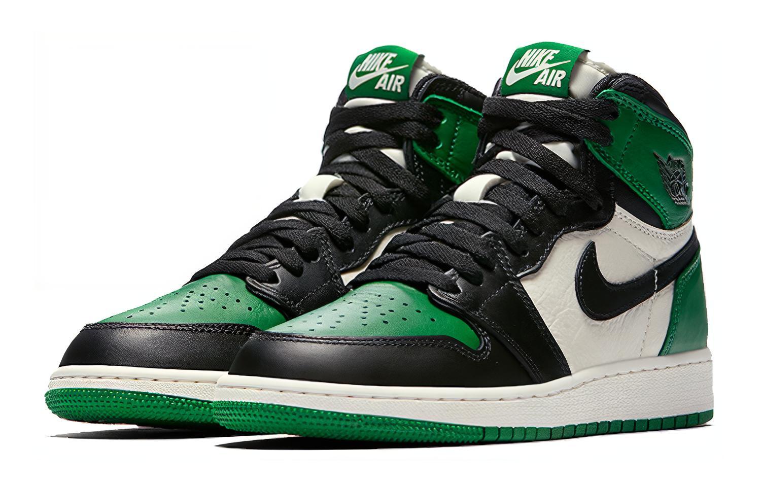 Кеды Jordan 1 Retro High Pine Green (черно-зеленые) — фото 7
