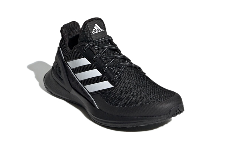 Детские кроссовки adidas Rapidarun Knit El C (черно-белые) — Чёрный / белый — фото 4