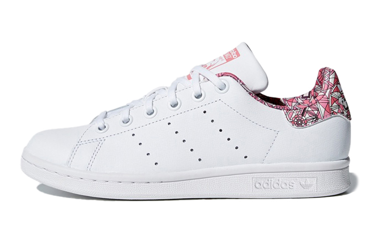 Детские кеды adidas originals J (бело-розовые)