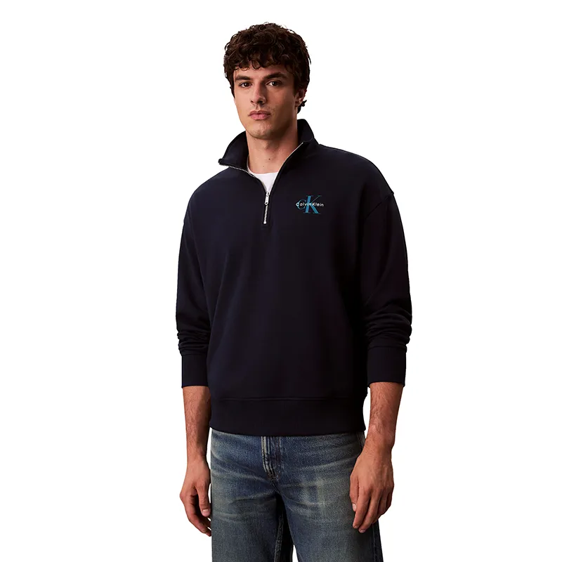 Calvin Klein Sweatshirts Men's CEF-Navy Blue Stand Collar Moderate