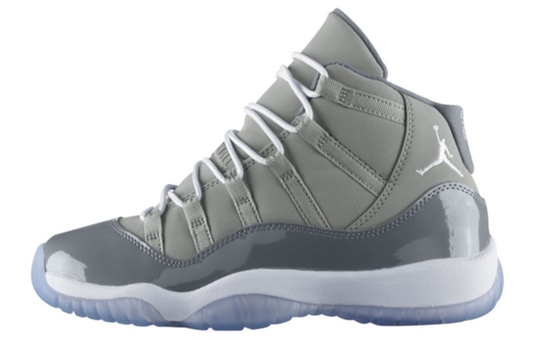 Jordan Air Jordan 11 Retro Cool Gray Comfortable GS High Top Basketball Shoes Gray 2010 Same Style for Men and Women