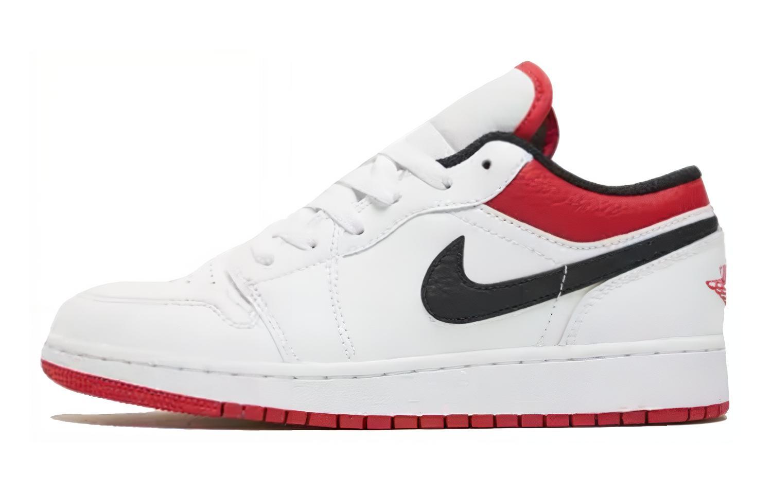 Air Jordan 1 Low Chicago Trendy, Comfortable and Versatile Wear-Resistant Low-top Children's Basketball Shoes White Red