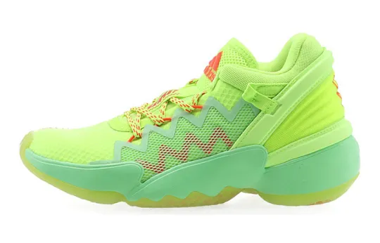 Adidas D.O.N. Issue #2 Slip Resistant Mid top Children's Basketball Shoes Green Orange