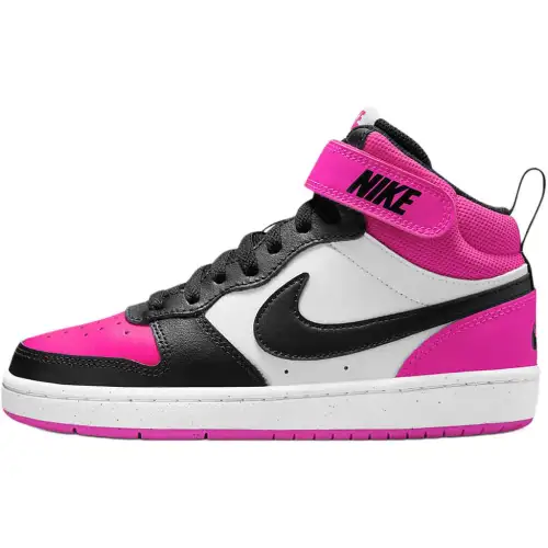 Nike Court Borough 2 Leather Mid top Skateboard Shoes Black Pink Unisex