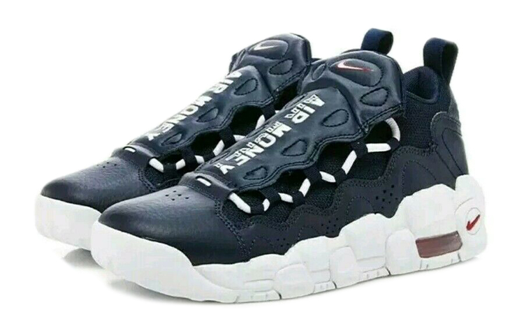 Кроссовки Nike NikeAir More Money Obsidian GS (сине-белые) — Синий / белый — фото 2